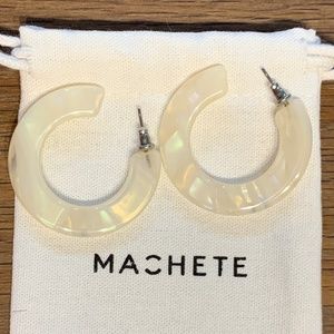 Machete Kate Hoop Earrings - Opal / White